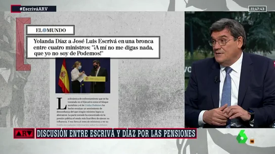 Escrivá, sobre el polémico borrador del cómputo de las pensiones: "Yo sé lo que he presentado" Escrivá, sobre el polémico borrador del cómputo de las pensiones: "Yo sé lo que he presentado"