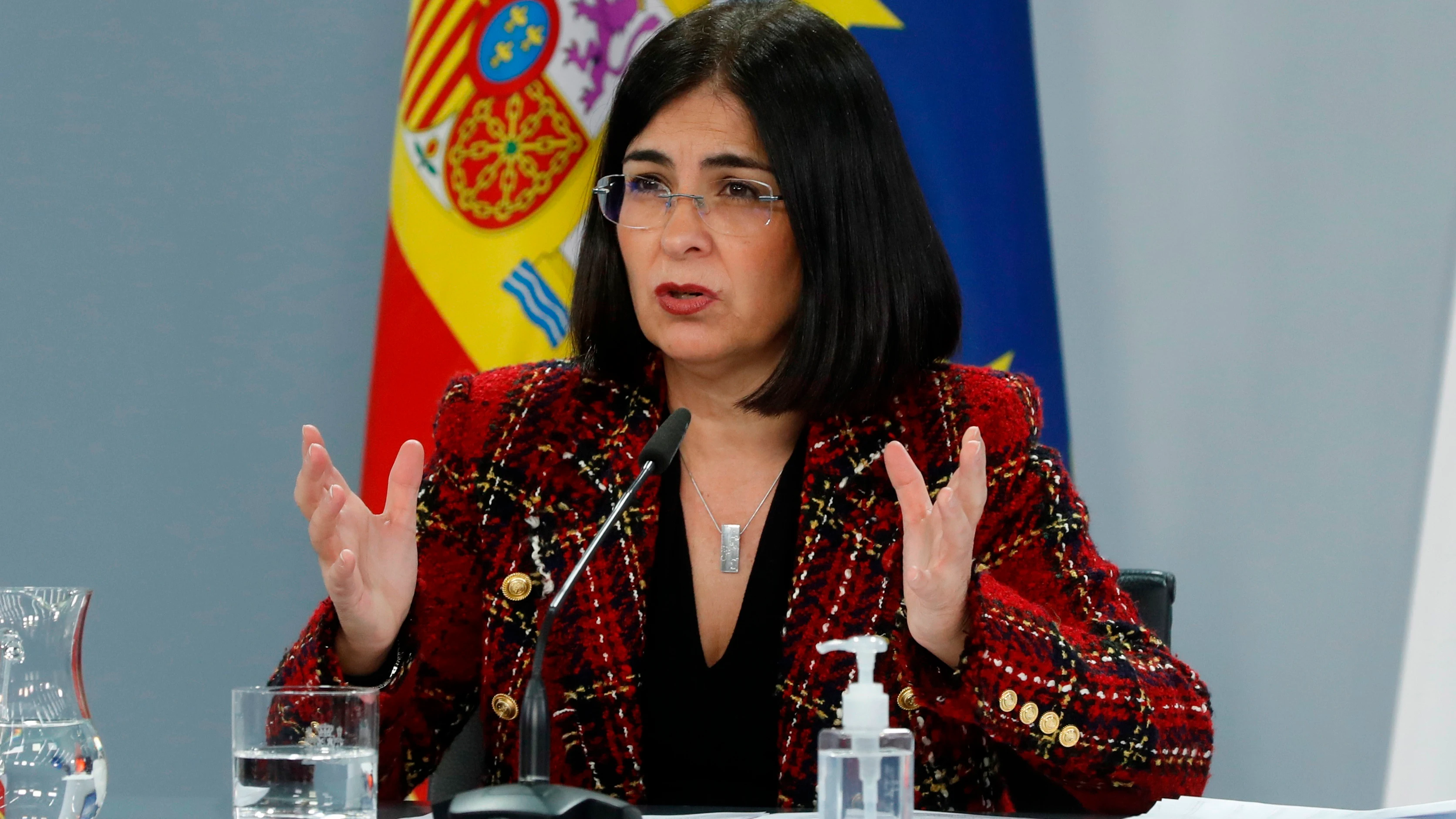 Carolina Darias, durante una rueda de prensa en Moncloa. Carolina Darias, durante una rueda de prensa en Moncloa.