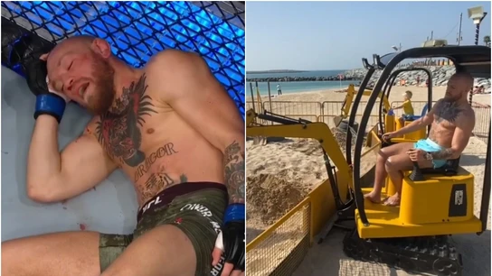 Conor McGregor tras su nocaut contra Poirier Conor McGregor tras su nocaut contra Poirier
