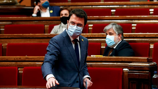Este es el calendario de las elecciones catalanas: voto por correo, fechas de campaña y día de votación El vicepresidente del Govern con funciones de Presidente, Pere Aragonés, en el Parlament