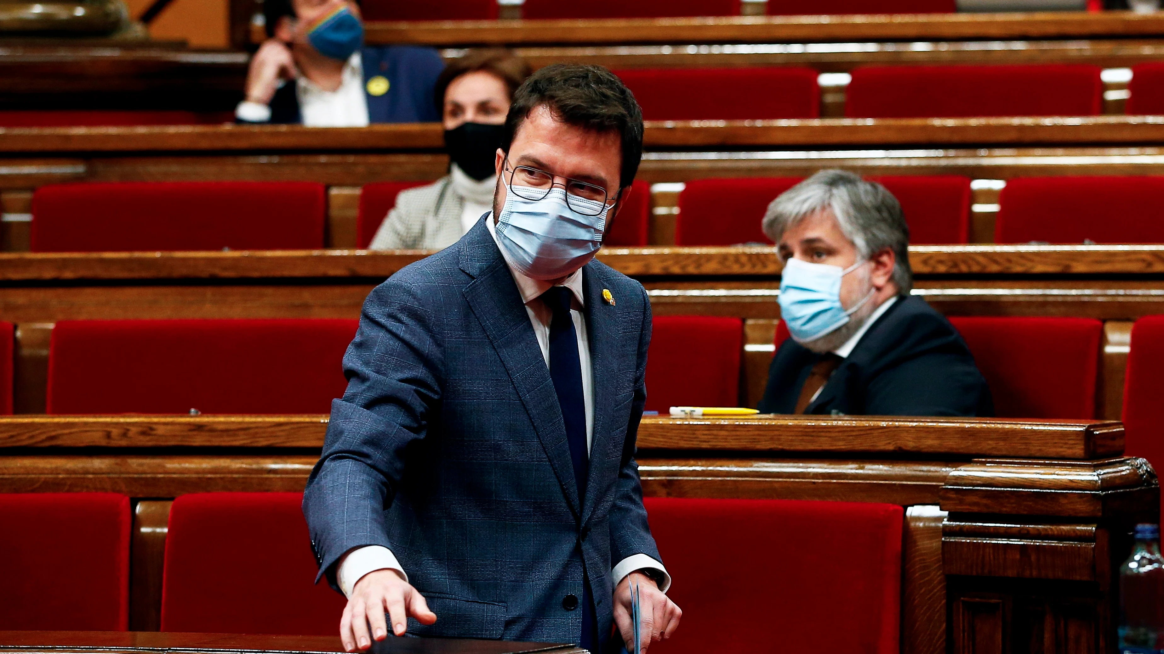 El vicepresidente del Govern con funciones de Presidente, Pere Aragonés, en el Parlament