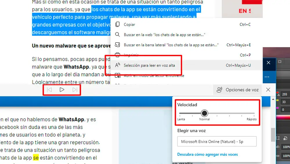 Leyendo en voz alta una web