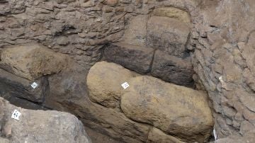 Las obras en la Escuela Espanola de Historia y Arqueologia en Roma sacan a la luz una muralla del s. IV a.C