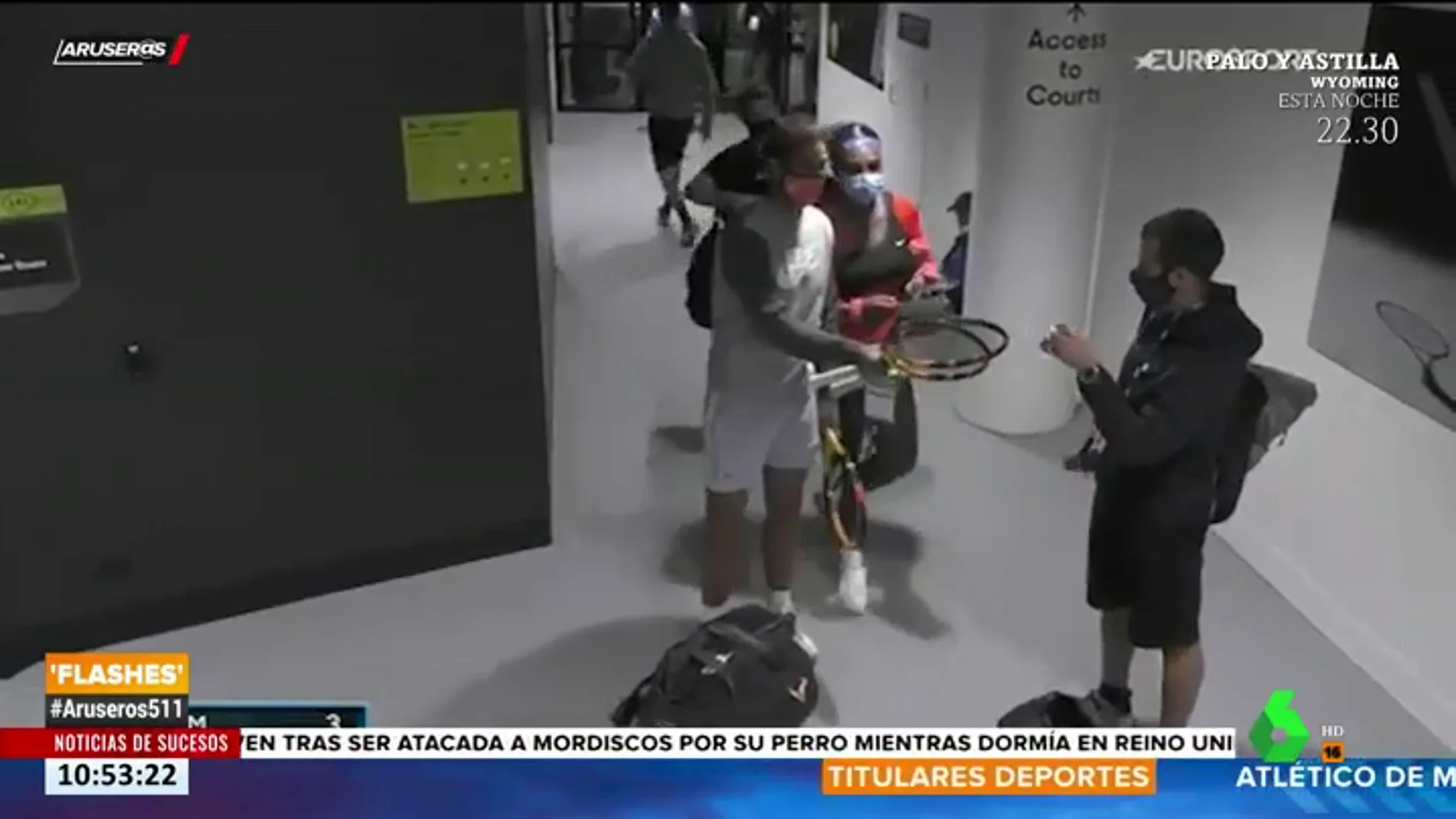 El curioso gesto de Rafa Nadal al encontrarse con Serena Williams en el complejo del Open de Australia