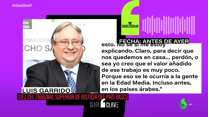 Los polémicos audios del juez que ha reabierto la hostelería en Euskadi: "El epidemiólogo es un médico de cabecera que ha hecho un cursillo"