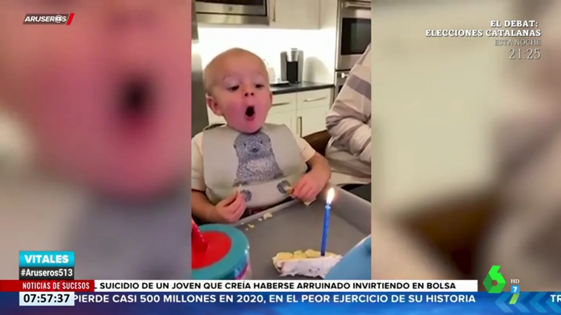El tierno vídeo de un bebé intentando apagar la vela en su primer cumpleaños
