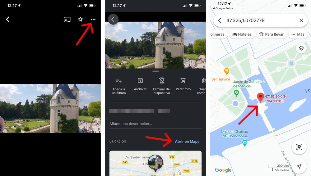 Abre en Google Maps la ubicación de una imagen de Google Fotos.