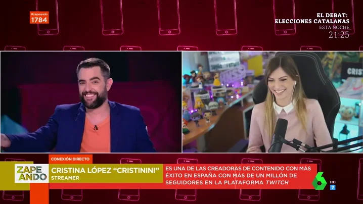 La reacción de la youtuber Cristinini cuando Dani Mateo se acuerda de Andorra en pleno directo