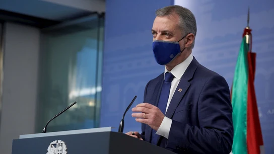 El lehendakari, Íñigo Urkullu, en una imagen durante la rueda de prensa El lehendakari, Íñigo Urkullu, en una imagen durante la rueda de prensa