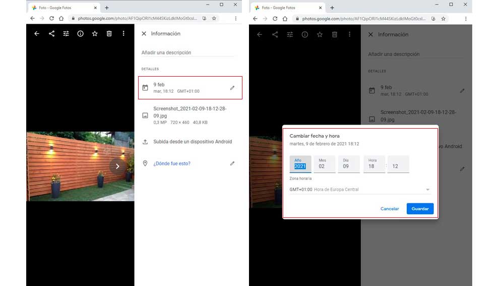Editando la fecha y la hora de las fotos de Google Fotos