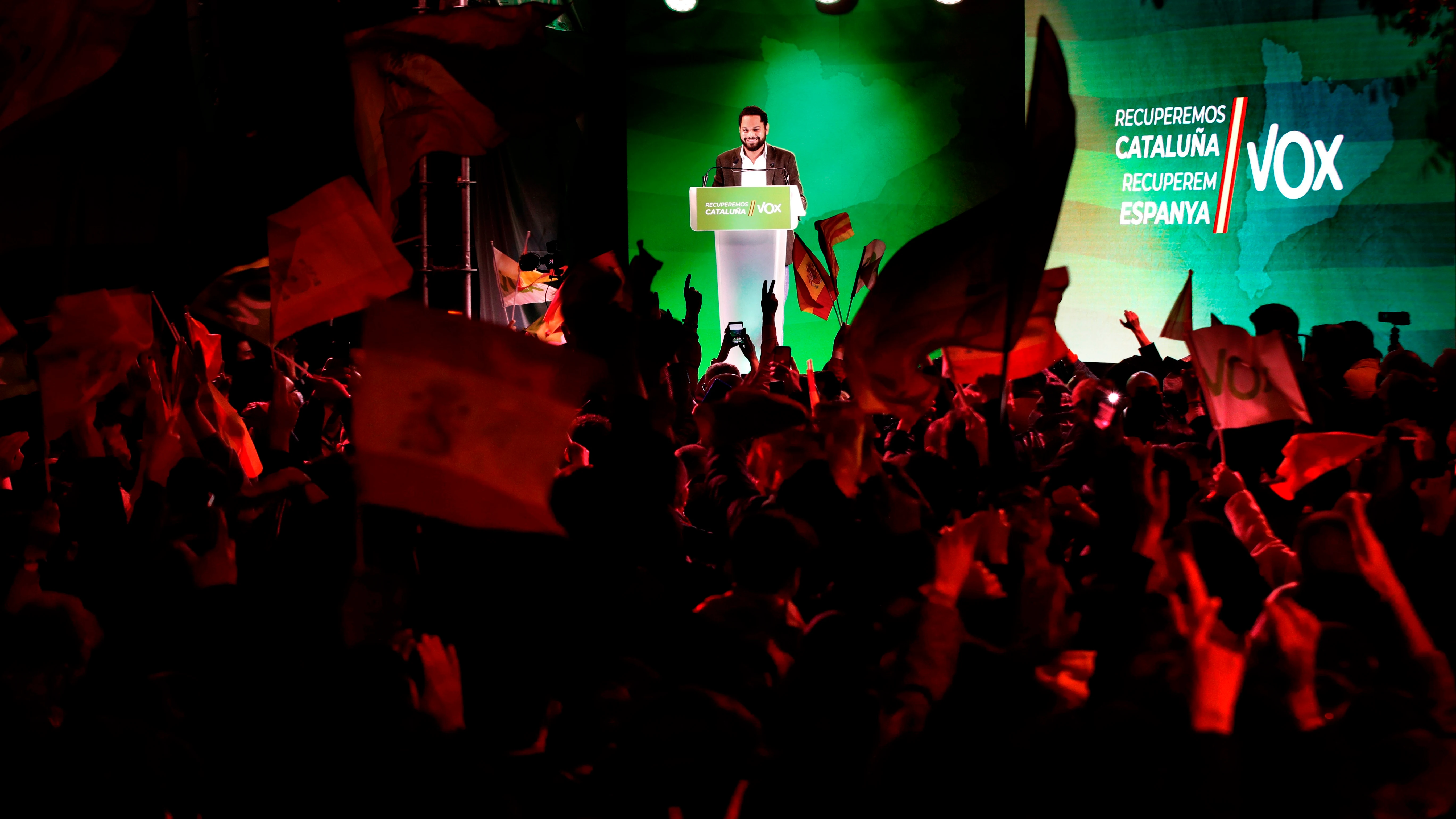 Garriga, durante el acto de final de campaña de Vox