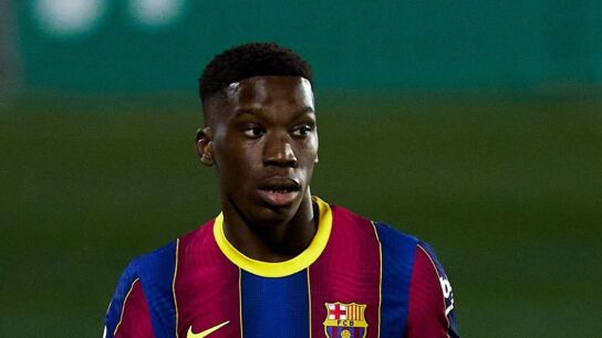 Ialix Moriba, con el Bar&ccedil;a