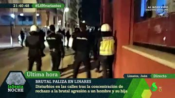 Impactantes imágenes de los disturbios en Linares tras la brutal paliza de dos policías a un hombre y su hija de 14 años