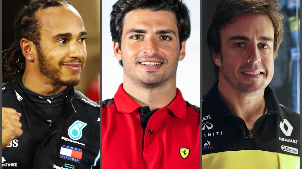 Lewis Hamilton, Carlos Sainz y Fernando Alonso