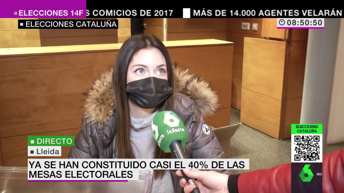 La presidenta de una mesa electoral habla para laSexta