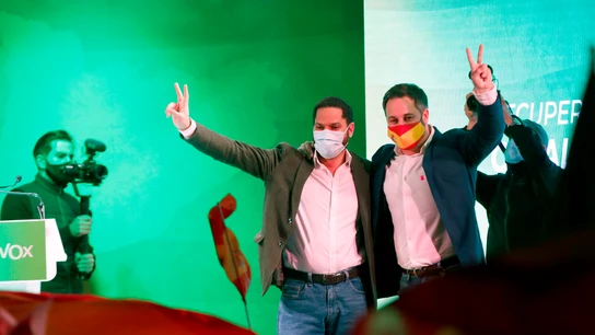Santiago Abascal e Ignacio Garriga, durante un acto de Vox. Santiago Abascal e Ignacio Garriga, durante un acto de Vox.
