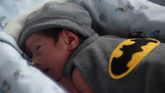 Uno de los niños disfrazados en el Clínic Uno de los niños disfrazados en el Clínic