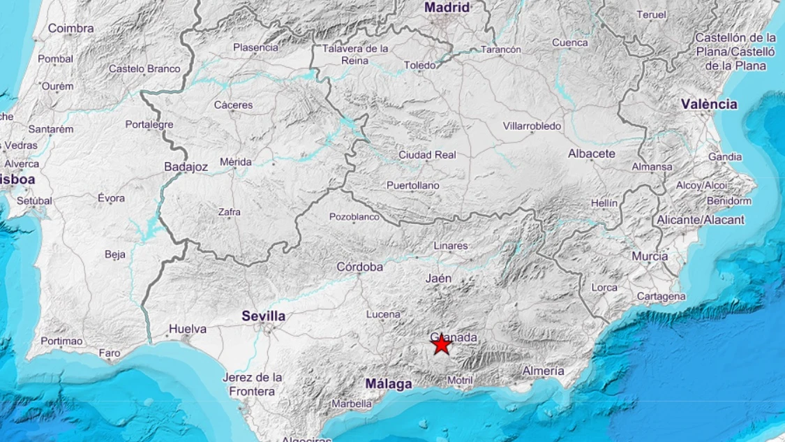 Imagen del terremoto registrado en Granada