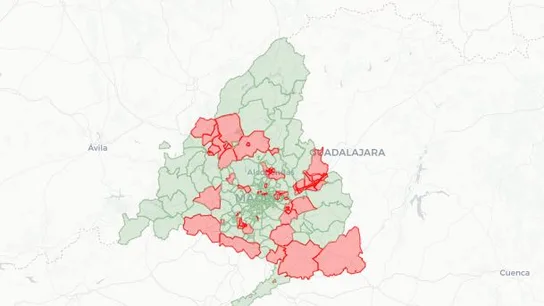 Mapa de zonas con restricciones de movilidad en Madrid Mapa de zonas con restricciones de movilidad en Madrid
