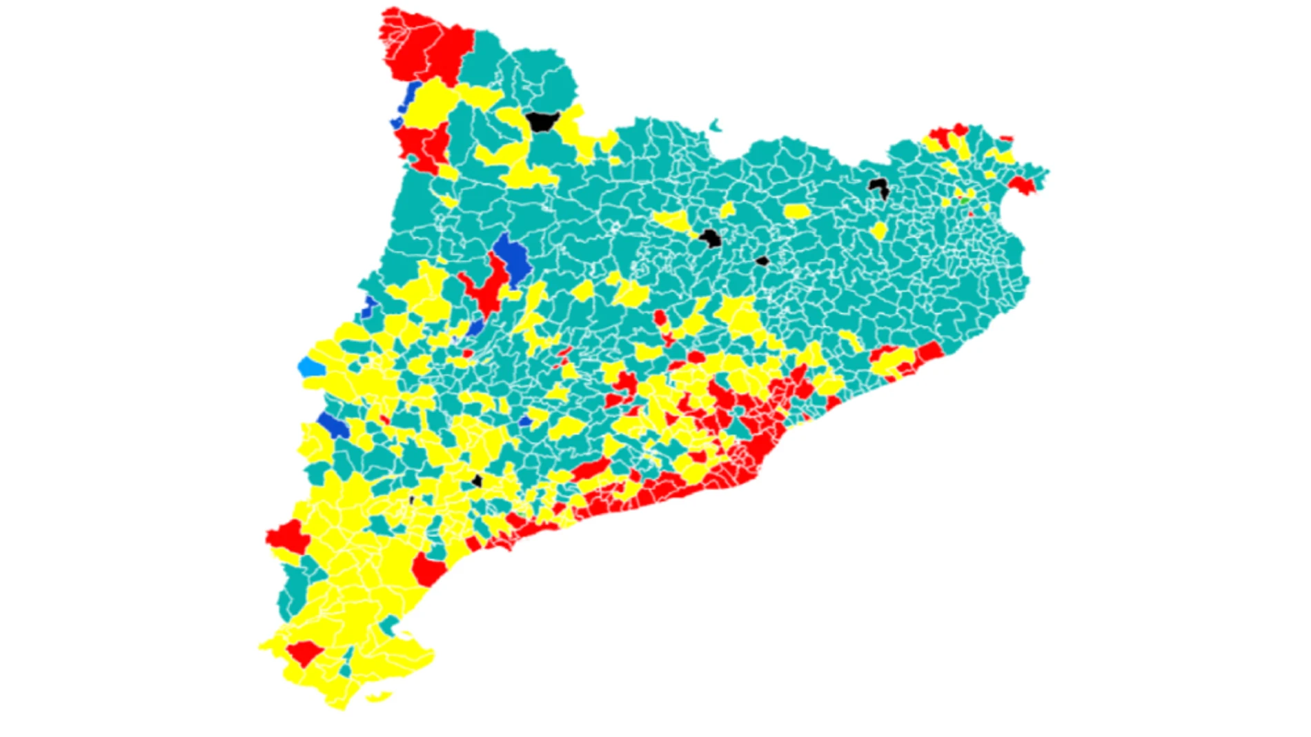 Mapa de resultados de las elecciones catalanas 2021: victoria socialista y mayoría independentista