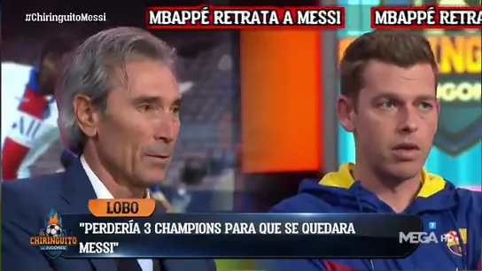 El cara a cara más culé en 'El Chiringuito': Lobo Carrasco y Jota Jordi debaten sobre la situación de Messi El cara a cara más culé en 'El Chiringuito': Lobo Carrasco y Jota Jordi debaten sobre la situación de Messi
