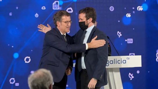El presidente del Partido Popular, Pablo Casado, y el presidente de la Xunta de Galicia, Alberto Núñez Feijóo El presidente del Partido Popular, Pablo Casado, y el presidente de la Xunta de Galicia, Alberto Núñez Feijóo