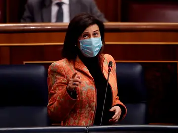 Margarita Robles, durante una intervención en el Congreso de los Diputados.