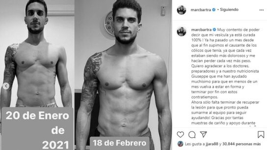 El cambio f&iacute;sico de Marc Bartra