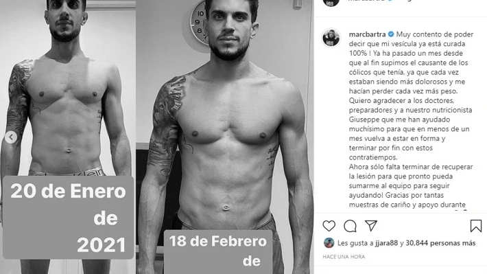 El cambio físico de Marc Bartra