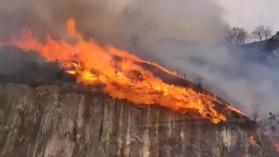 Un incendio fuera de control en Bera (Navarra) obliga a desalojar caseríos de Irún y alrededores Un incendio fuera de control en Bera (Navarra) obliga a desalojar caseríos de Irún y alrededores