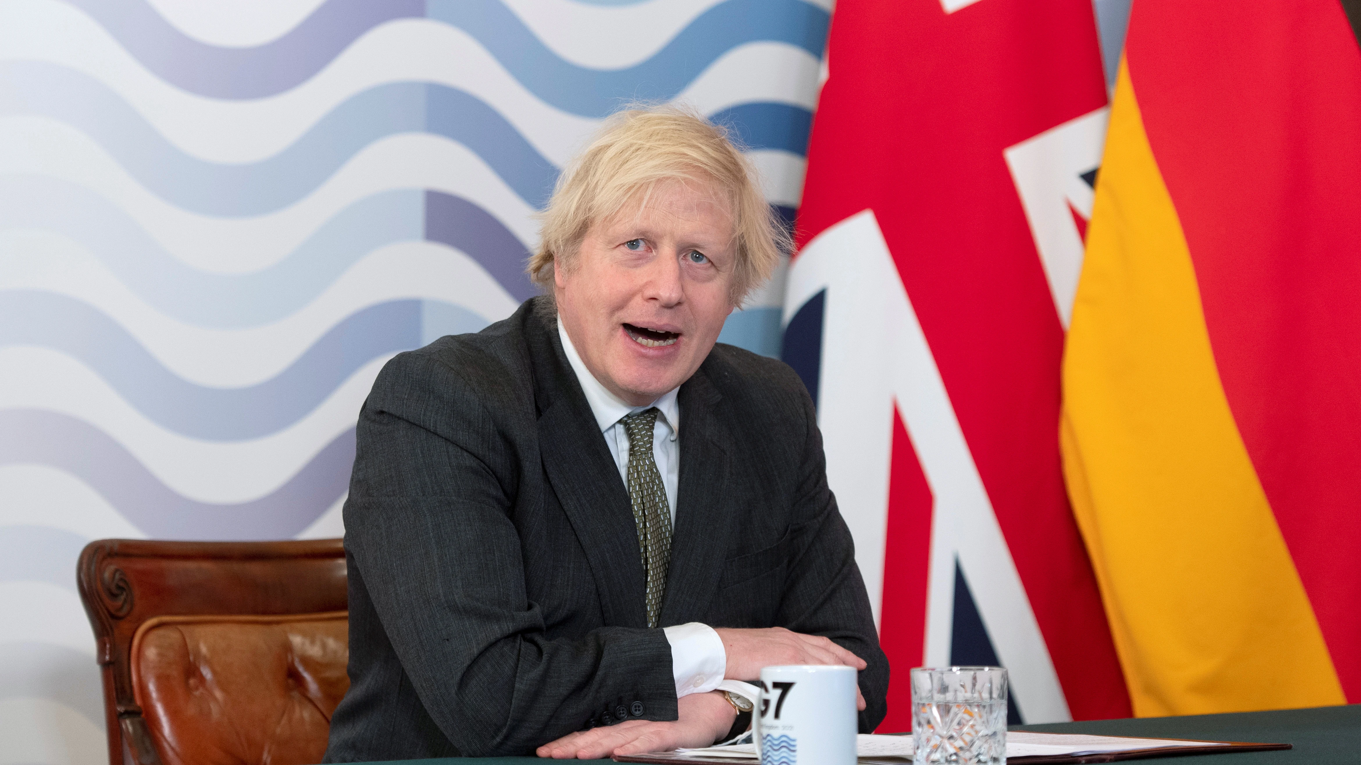 Boris Johnson, durante la cumbre del G7