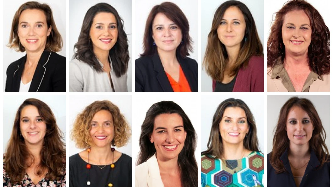 Cuca Gamarra, Inés Arrimadas, Adriana Lastra, Ione Belarra, Carla Antonelli, Noelia Vera, Meritxell Batet, Rocío Monasterio, Sara Giménez y Andrea Levy