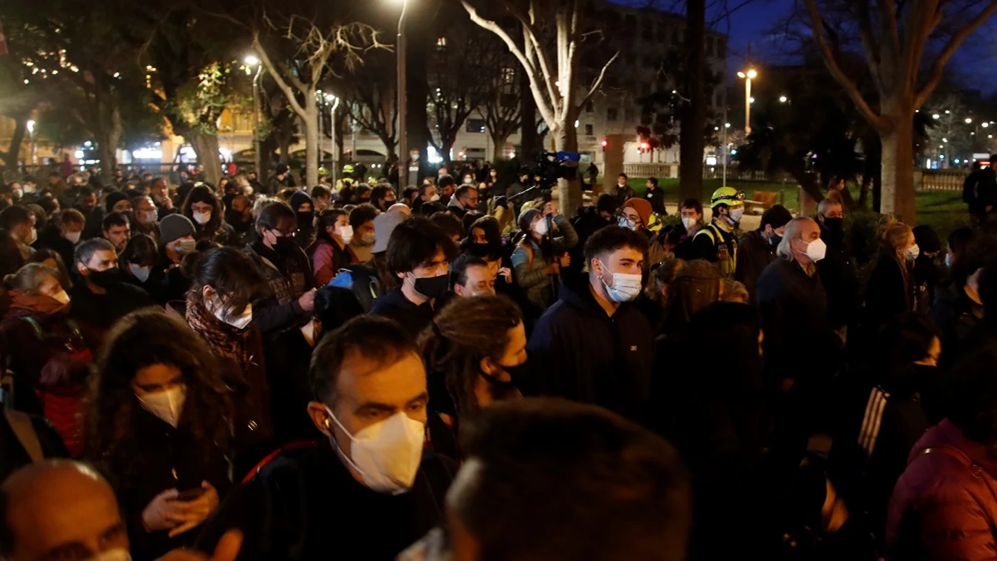 Protesta contra el encarcelamiento de Hasél en Barcelona Protesta contra el encarcelamiento de Hasél en Barcelona