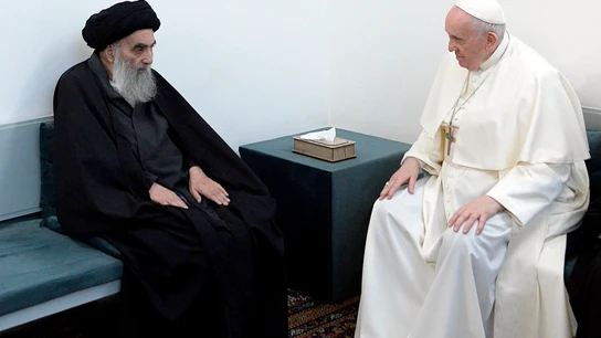 Encuentro el Ayatolá Al-Sistani y el papa Francisco Encuentro el Ayatolá Al-Sistani y el papa Francisco