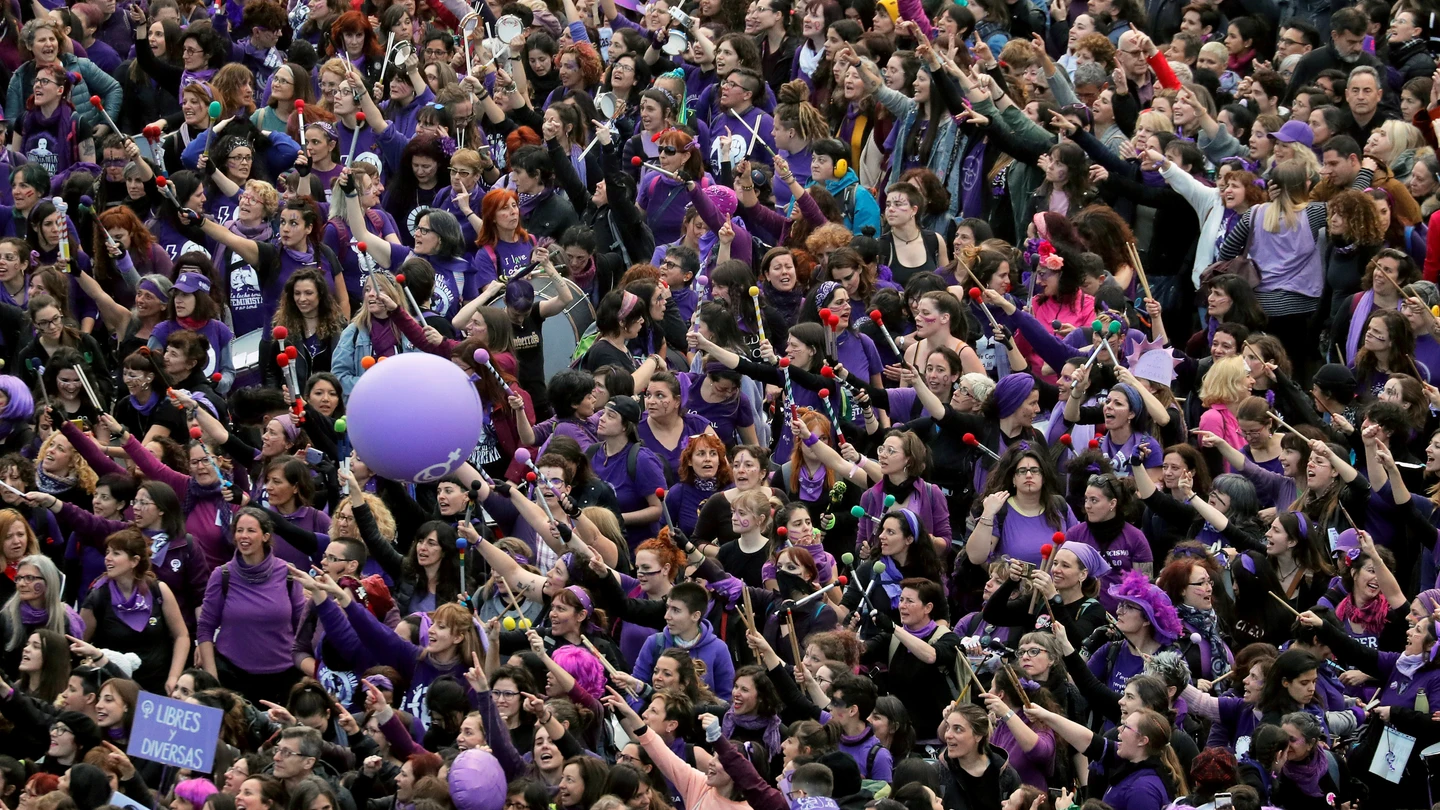 Imagen de la movilización feminista del 8M en Madrid correspondiente al año 2020 Imagen de la movilización feminista del 8M en Madrid correspondiente al año 2020