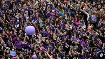 Imagen de la movilización feminista del 8M en Madrid correspondiente al año 2020