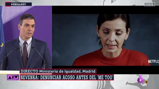 Pedro Sánchez, en su intervención durante los actos del 8M ARV Sánchez