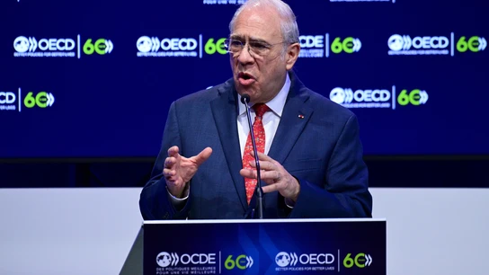 El secretario general de la OCDE, Ángel Gurria, durante el 60 aniversario de la entidad OCDE