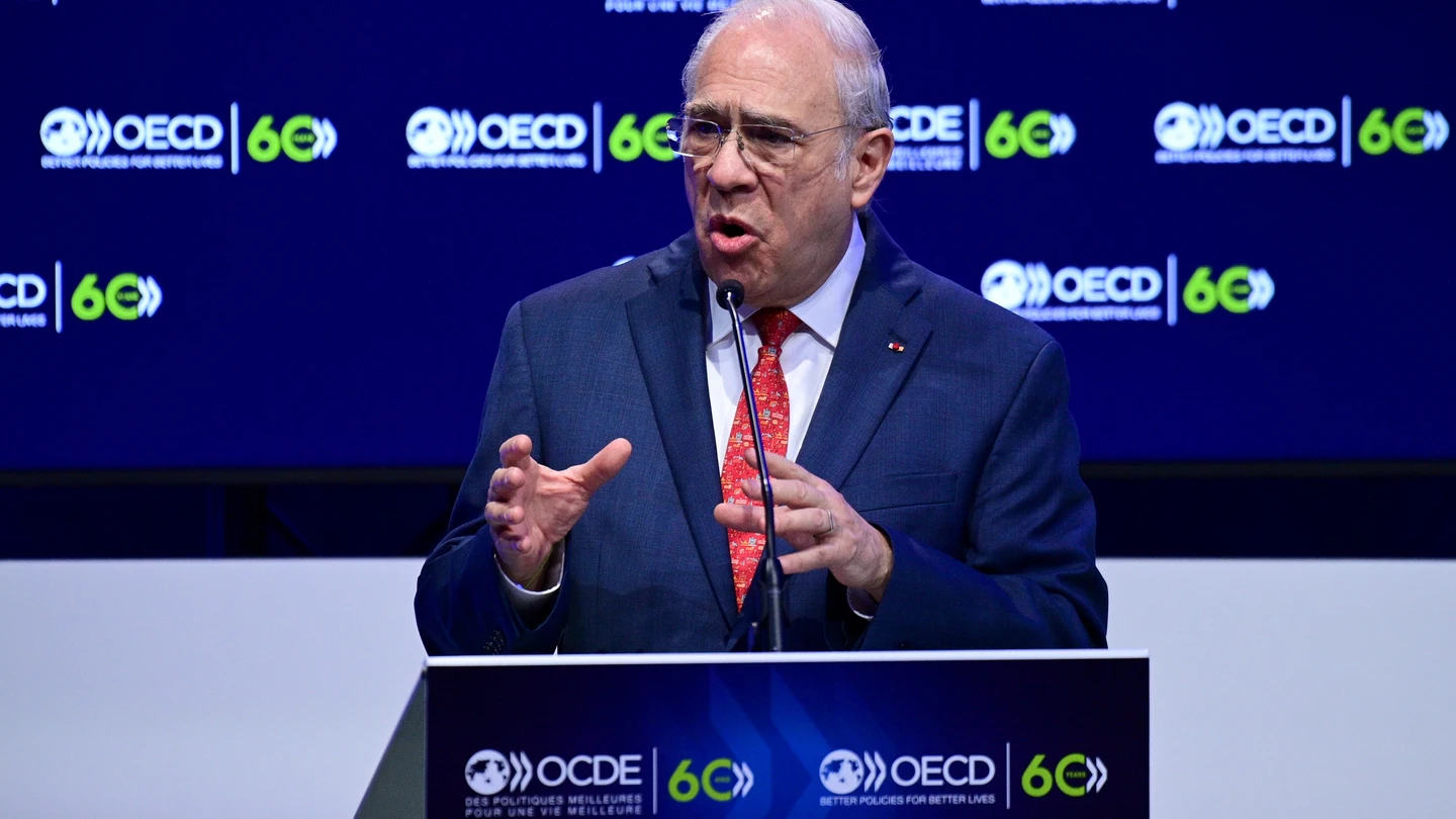 El secretario general de la OCDE, Ángel Gurria, durante el 60 aniversario de la entidad OCDE