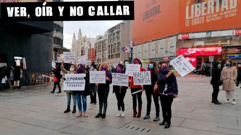 Manifestación espontánea por el 8M en Madrid