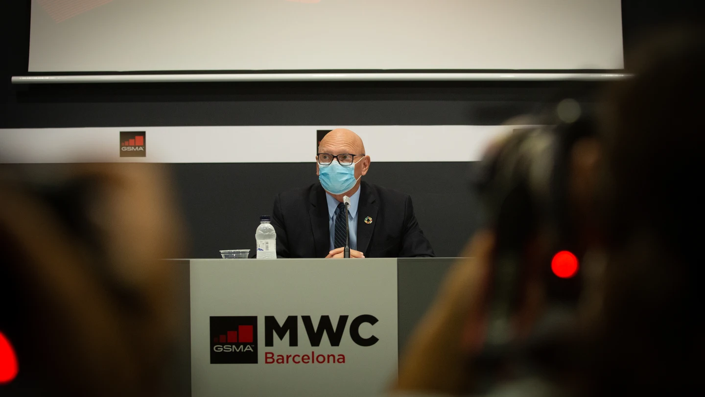 El director del Mobile World Congress (MWC) y consejero delegado de la GSMA, John Hoffman, en una rueda de prensa MWC Barcelona