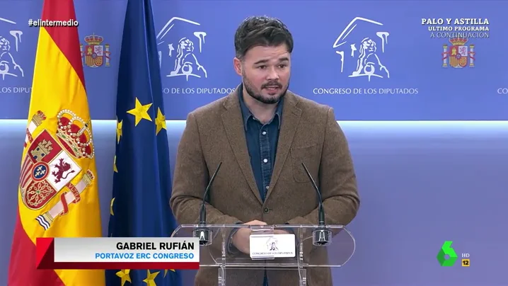 La reacción de Wyoming ante la "amenaza de tipo duro" de Gabriel Rufián al Gobierno