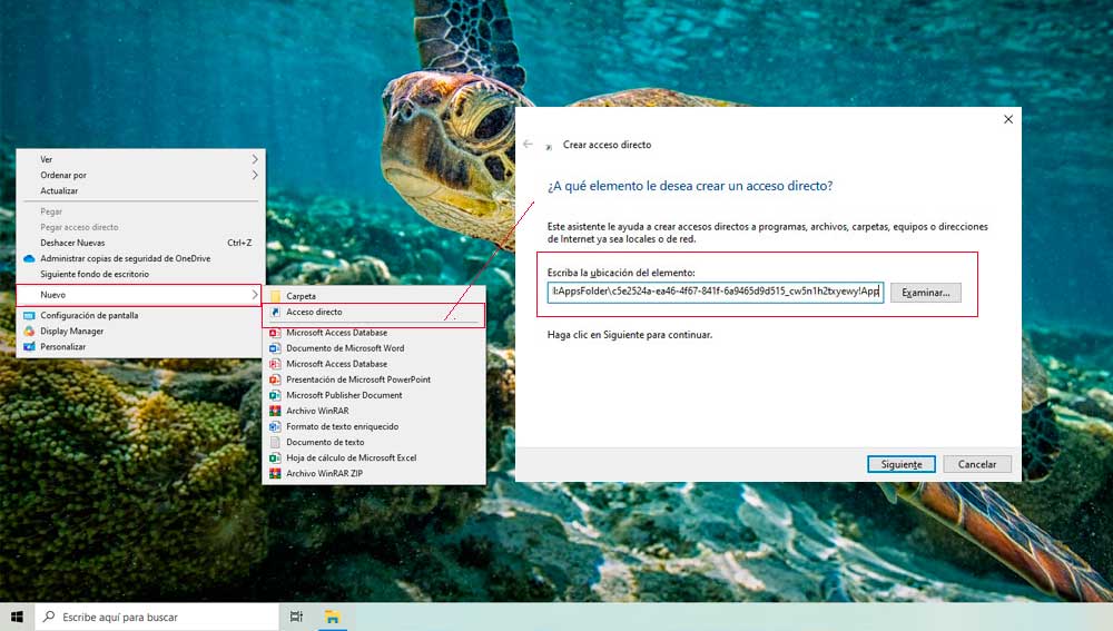 Creando el acceso directo