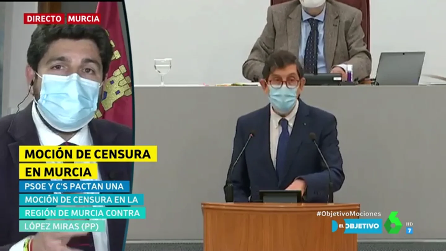 La crítica de López Miras a Cs por pactar "con un imputado": "¿A esto lo llaman luchar contra la corrupción?" La crítica de López Miras a Cs por pactar "con un imputado": "¿A esto lo llaman luchar contra la corrupción?"