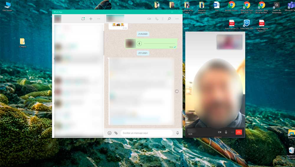 Video llamadas a través de WhatsApp Desktop