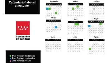 Este es el calendario laboral de Madrid del 2021