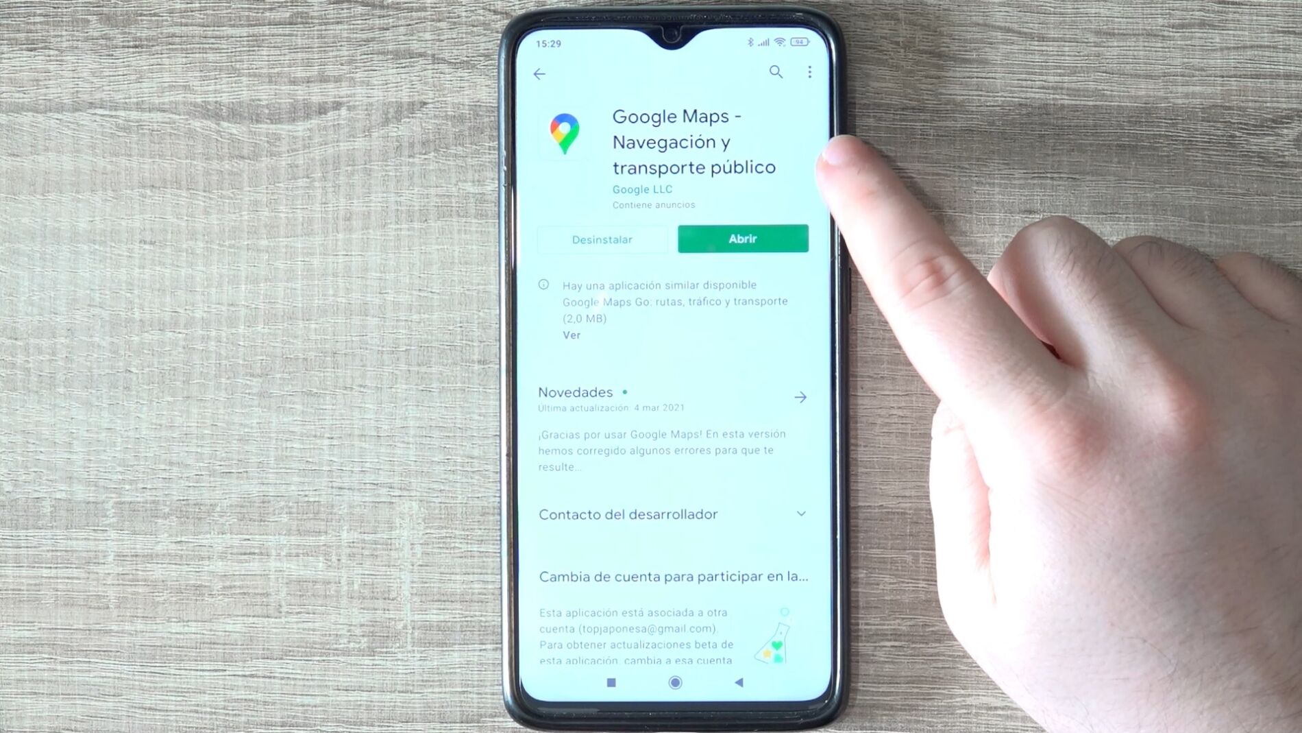 Tr&aacute;fico en google maps