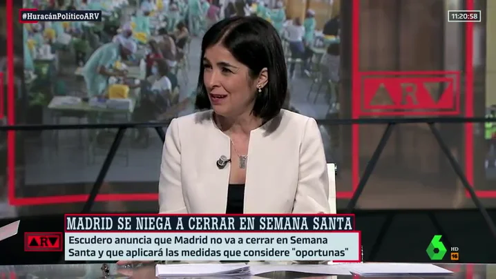 Carolina Darias responde a Ayuso: "En Semana Santa va a estar toda España perimetrada y tendrá que aceptarlo" Carolina Darias responde a Ayuso: "En Semana Santa va a estar toda España perimetrada y tendrá que aceptarlo"