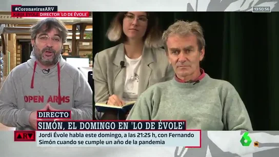 Évole: "Creo que cuando Simón se ha puesto el traje de científico no ha pensado en cálculos electorales" Évole: "Creo que cuando Simón se ha puesto el traje de científico no ha pensado en cálculos electorales"