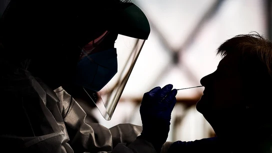 Realización de PCR durante un cribado para detectar casos de coronavirus Realización de PCR durante un cribado para detectar casos de coronavirus